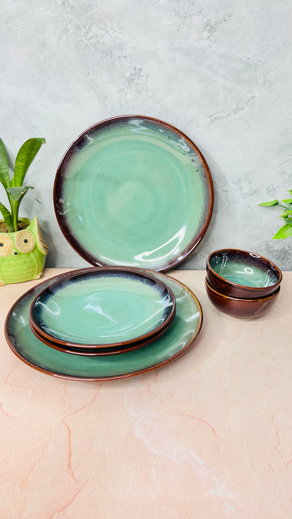 STUDIO GREEN FIESTA DINNER SET OF 6