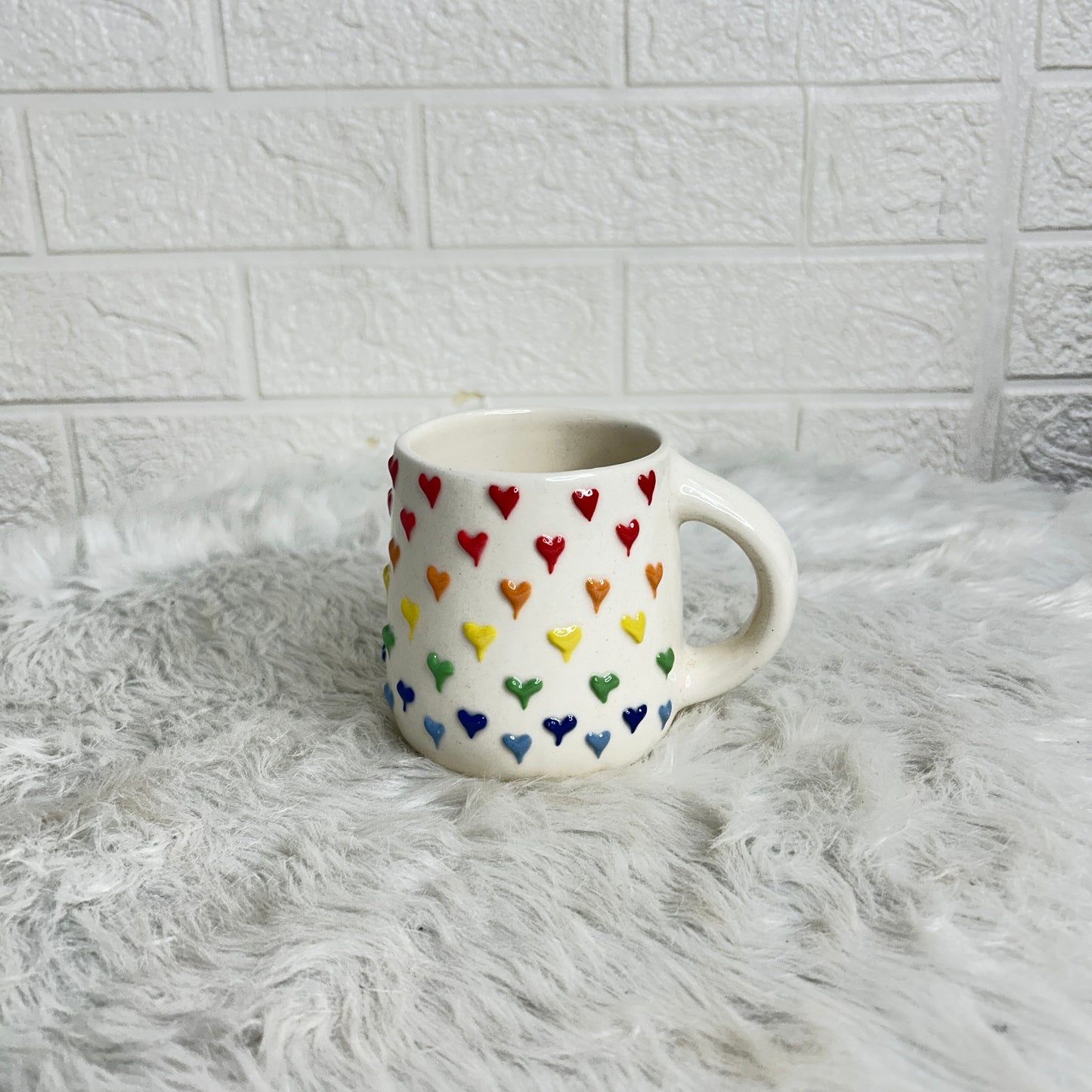 3D RAINBOW HEART MUG  & SNACK PLATE