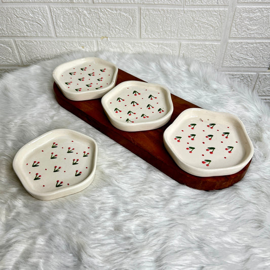 3D CHERRY SNACK PLATE 4 INCH