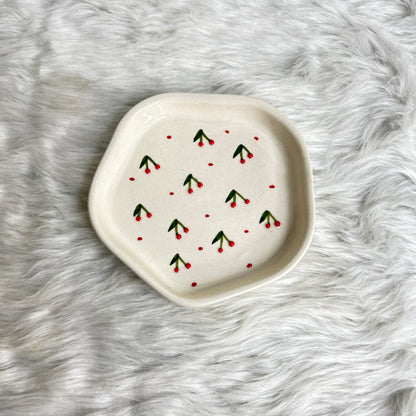 3D CHERRY SNACK PLATE 4 INCH