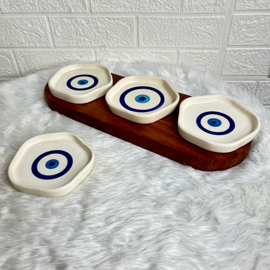 EVIL EYE SMALL SNACK PLATE 4 INCH