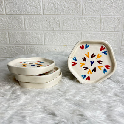 MULTI HEART SNACK PLATE 4 INCH