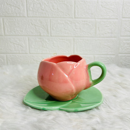 PINK TULIP CUP & SAUCER SET OF 1