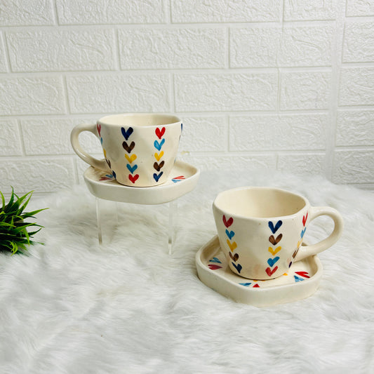 MULTI-HEART CUP & SAUCER SET OF 1