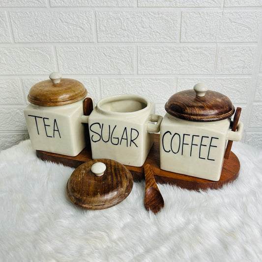 TEA SUGAR & COFFEE COMBO SET OF 3